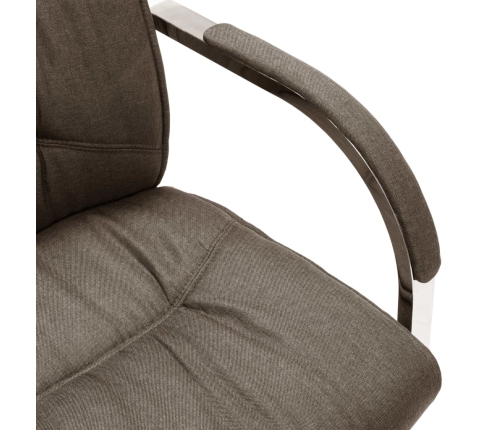 Silla de oficina voladiza de tela gris taupe