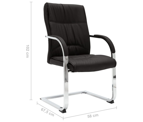 Silla de oficina voladiza de cuero sintético negra