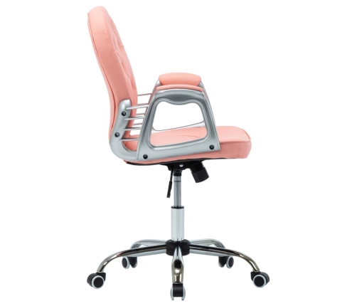 Silla de oficina giratoria de cuero sintético rosa