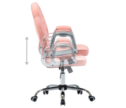 Silla de oficina giratoria de cuero sintético rosa