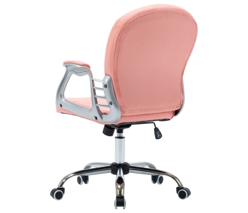 Silla de oficina giratoria de cuero sintético rosa