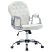 Silla de oficina giratoria de cuero sintético blanco