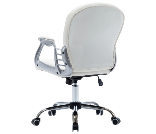 Silla de oficina giratoria de cuero sintético blanco