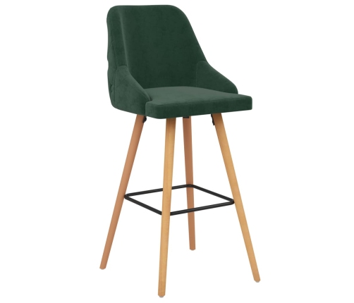 Taburetes de cocina 2 unidades terciopelo verde oscuro
