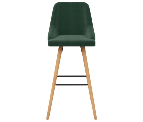 Taburetes de cocina 2 unidades terciopelo verde oscuro