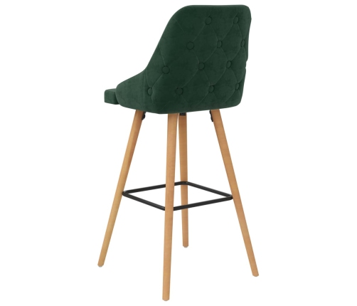 Taburetes de cocina 2 unidades terciopelo verde oscuro