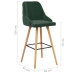 Taburetes de cocina 2 unidades terciopelo verde oscuro