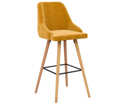 Taburetes de cocina 2 unidades terciopelo amarillo