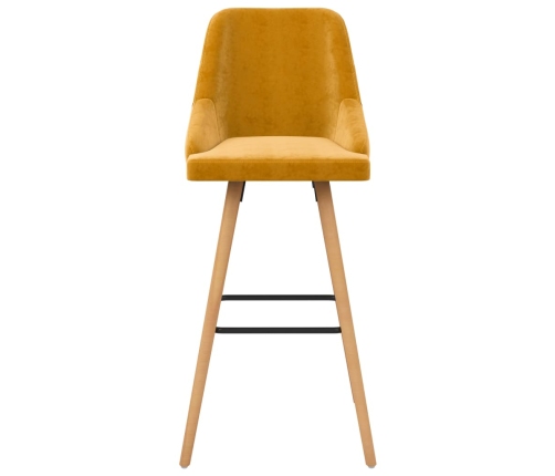 Taburetes de cocina 2 unidades terciopelo amarillo