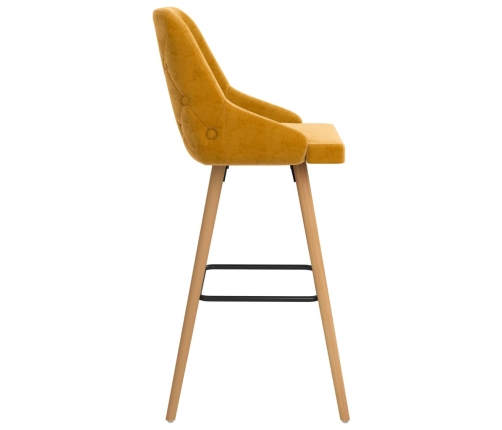 Taburetes de cocina 2 unidades terciopelo amarillo
