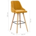 Taburetes de cocina 2 unidades terciopelo amarillo