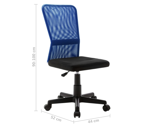 Silla de oficina de tela de malla negra y azul 44x52x100 cm