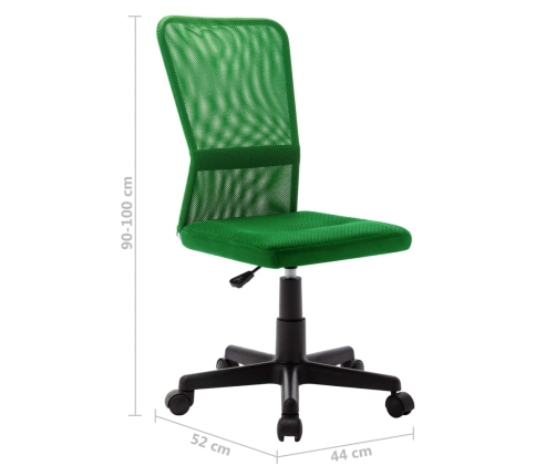 Silla de oficina de tela de malla verde 44x52x100 cm