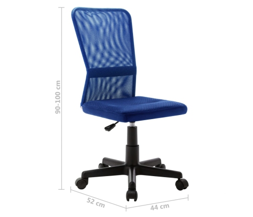 Silla de oficina de tela de malla azul 44x52x100 cm