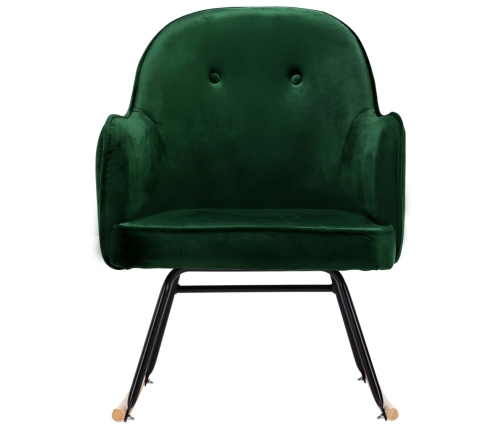 Silla de comedor de terciopelo verde oscuro