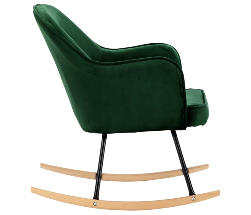 Silla de comedor de terciopelo verde oscuro