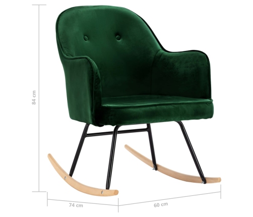 Silla de comedor de terciopelo verde oscuro