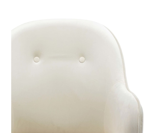 Silla mecedora de terciopelo blanco crema