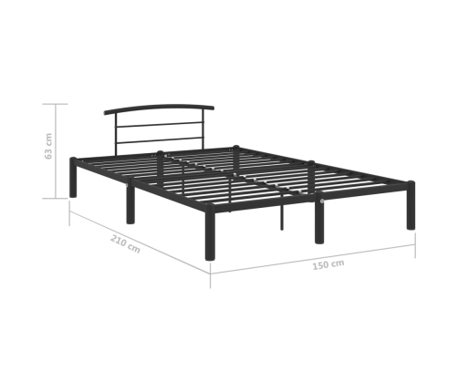 Estructura de cama sin colchón metal negro 140x200 cm