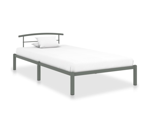 Estructura de cama sin colchón metal gris 90x200 cm