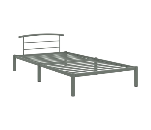 Estructura de cama sin colchón metal gris 90x200 cm