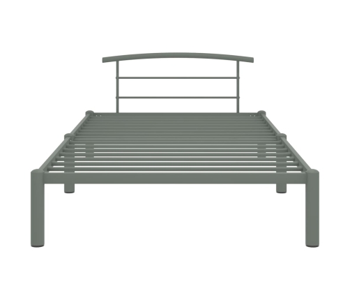 Estructura de cama sin colchón metal gris 90x200 cm