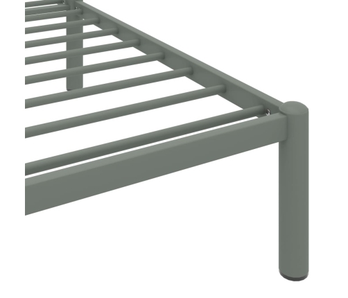 Estructura de cama sin colchón metal gris 90x200 cm