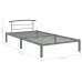 Estructura de cama sin colchón metal gris 90x200 cm