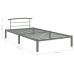 Estructura de cama de metal gris 100x200 cm