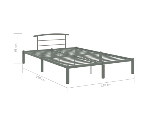 Estructura de cama sin colchón metal gris 120x200 cm