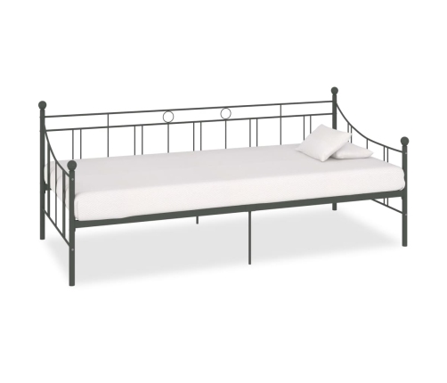 Estructura de cama sin colchón metal gris 90x200 cm