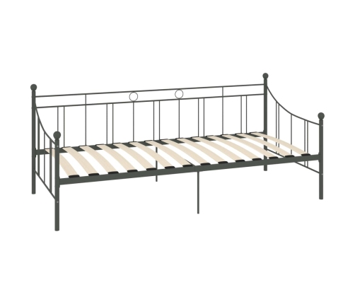 Estructura de cama sin colchón metal gris 90x200 cm