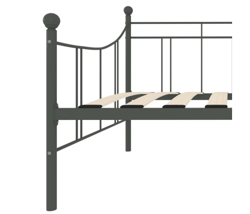 Estructura de cama sin colchón metal gris 90x200 cm