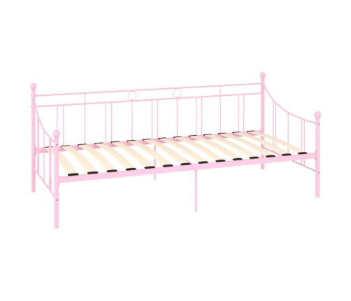 Estructura de cama de metal rosa 90x200 cm