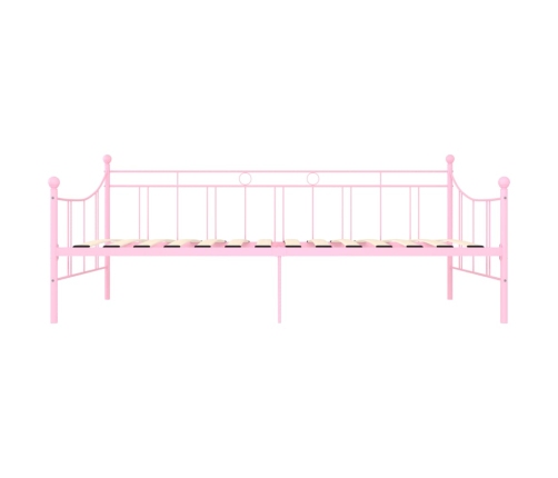 Estructura de cama de metal rosa 90x200 cm