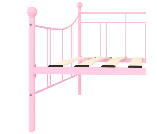 Estructura de cama de metal rosa 90x200 cm