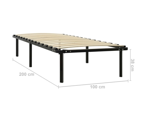 Estructura de cama sin colchón metal negro 100x200 cm