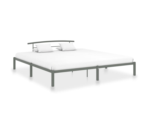 Estructura de cama sin colchón metal gris 200x200 cm