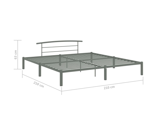 Estructura de cama sin colchón metal gris 200x200 cm