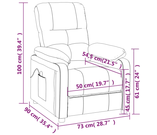 Sillón de masaje eléctrico tela marrón