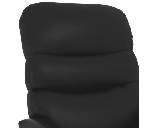 Sillón de masaje de cuero sintético negro