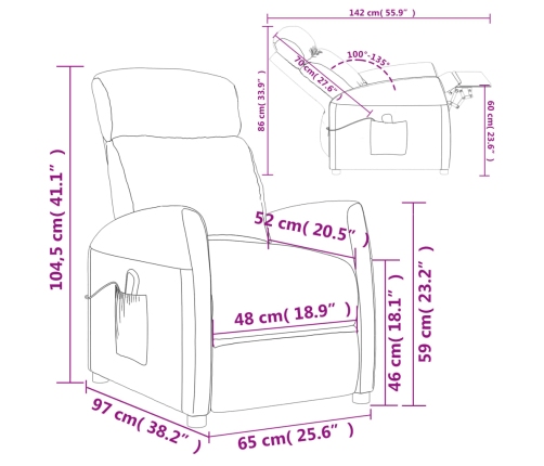 Sillón de masaje tela gris claro