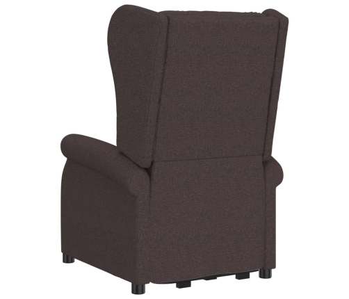 Silla de masaje elevable de tela marrón oscuro