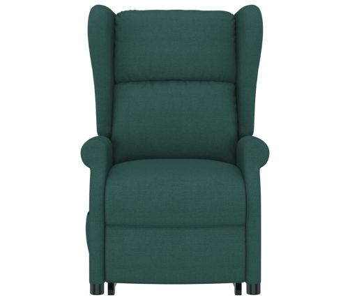 Sillón de masaje elevable tela verde oscuro