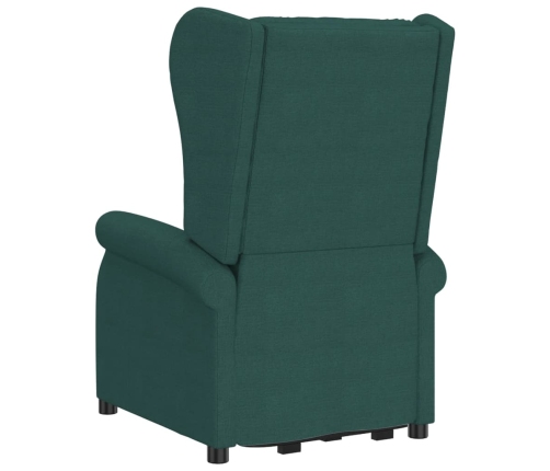 Sillón de masaje elevable tela verde oscuro