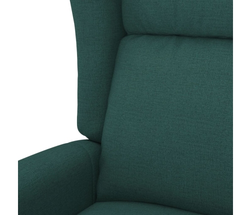 Sillón de masaje elevable tela verde oscuro