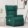 Sillón de masaje elevable tela verde oscuro