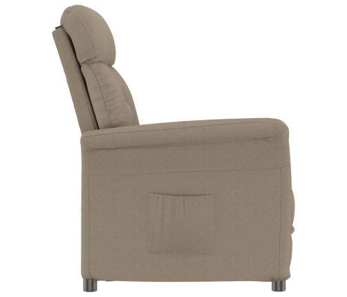 Sillón reclinable de cuero sintético gris taupe