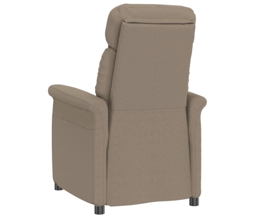 Sillón reclinable de cuero sintético gris taupe