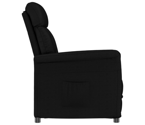 Sillón reclinable de piel de ante sintético negro